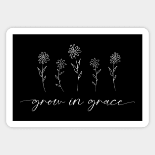 Grow In Grace | Floral Quote Design Sticker